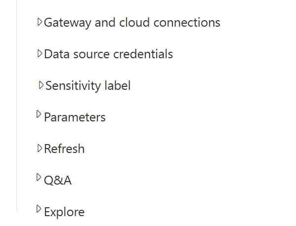 Power BI Service Settings for reports