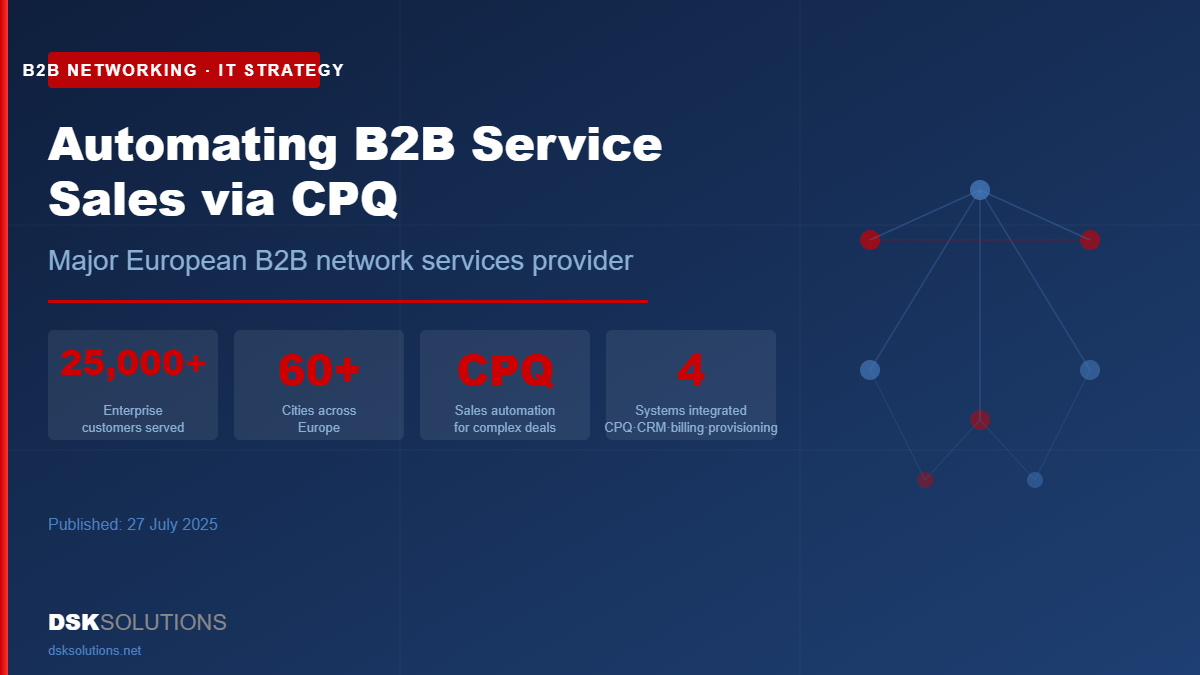 Automating B2B Service Sales Through a CPQ Transformation